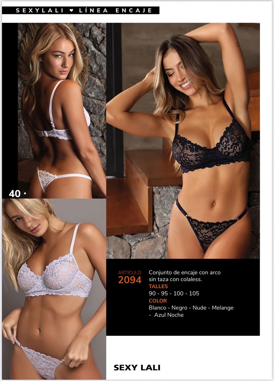 LadyVictoria - Lenceria por mayor - CONJUNTO DE ENCAJE C/ ARCO SIN TAZA
