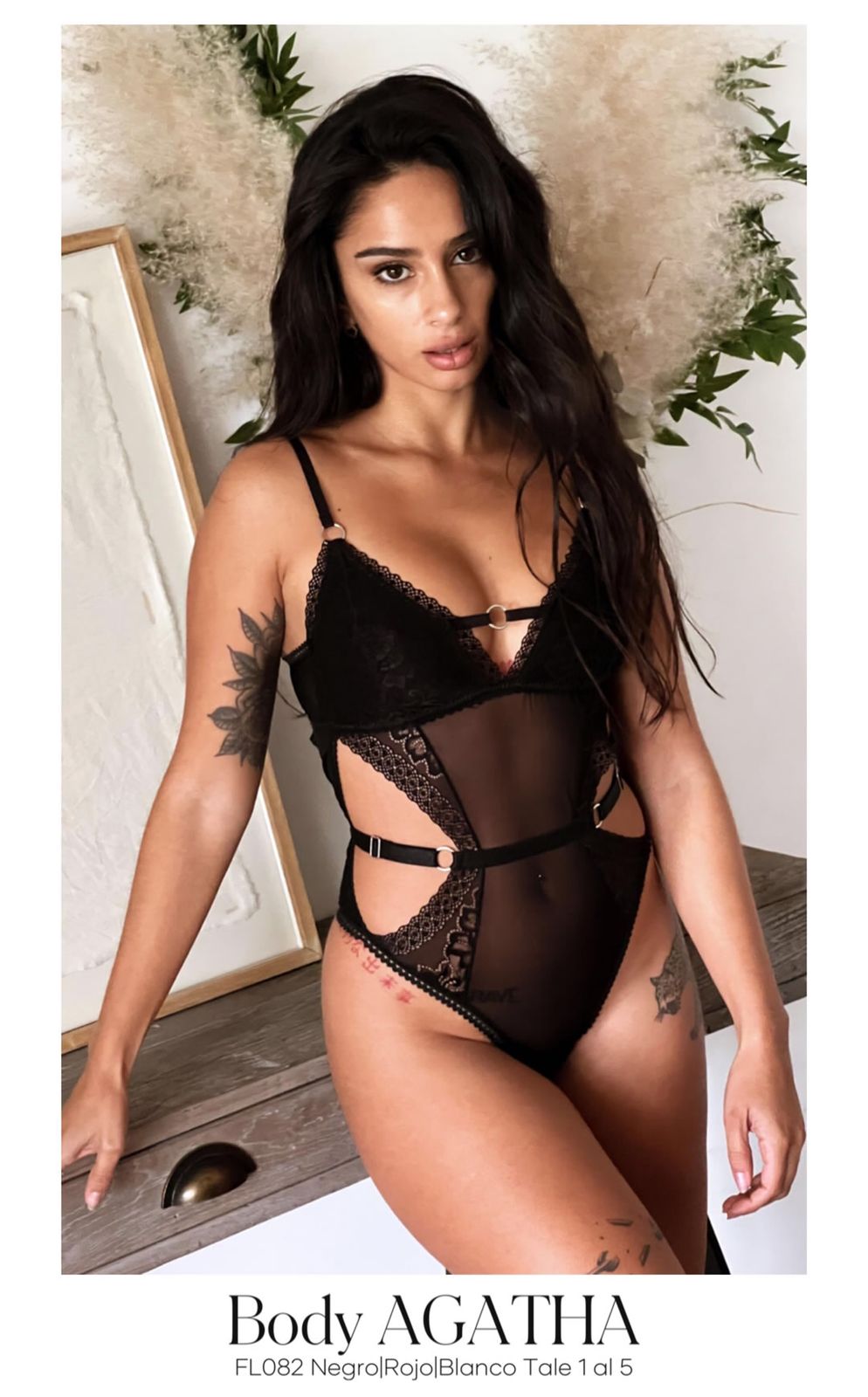 LadyVictoria - Lenceria por mayor - BODY AGATHA TRIANGULITO TUL PUNTILLA