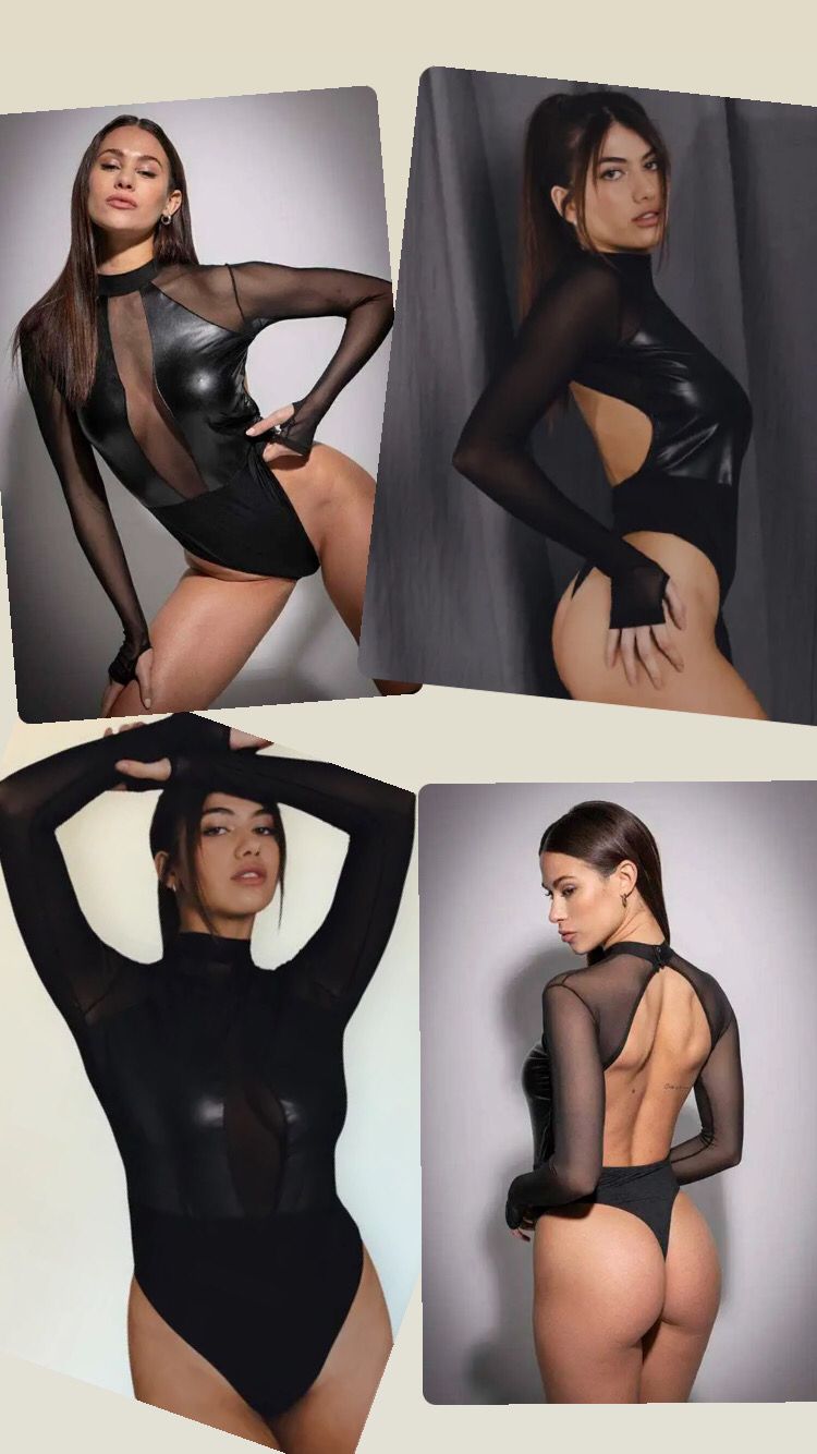 LadyVictoria - Lenceria por mayor - BODY STORM TUL Y CUERINA ELASTIZADA
