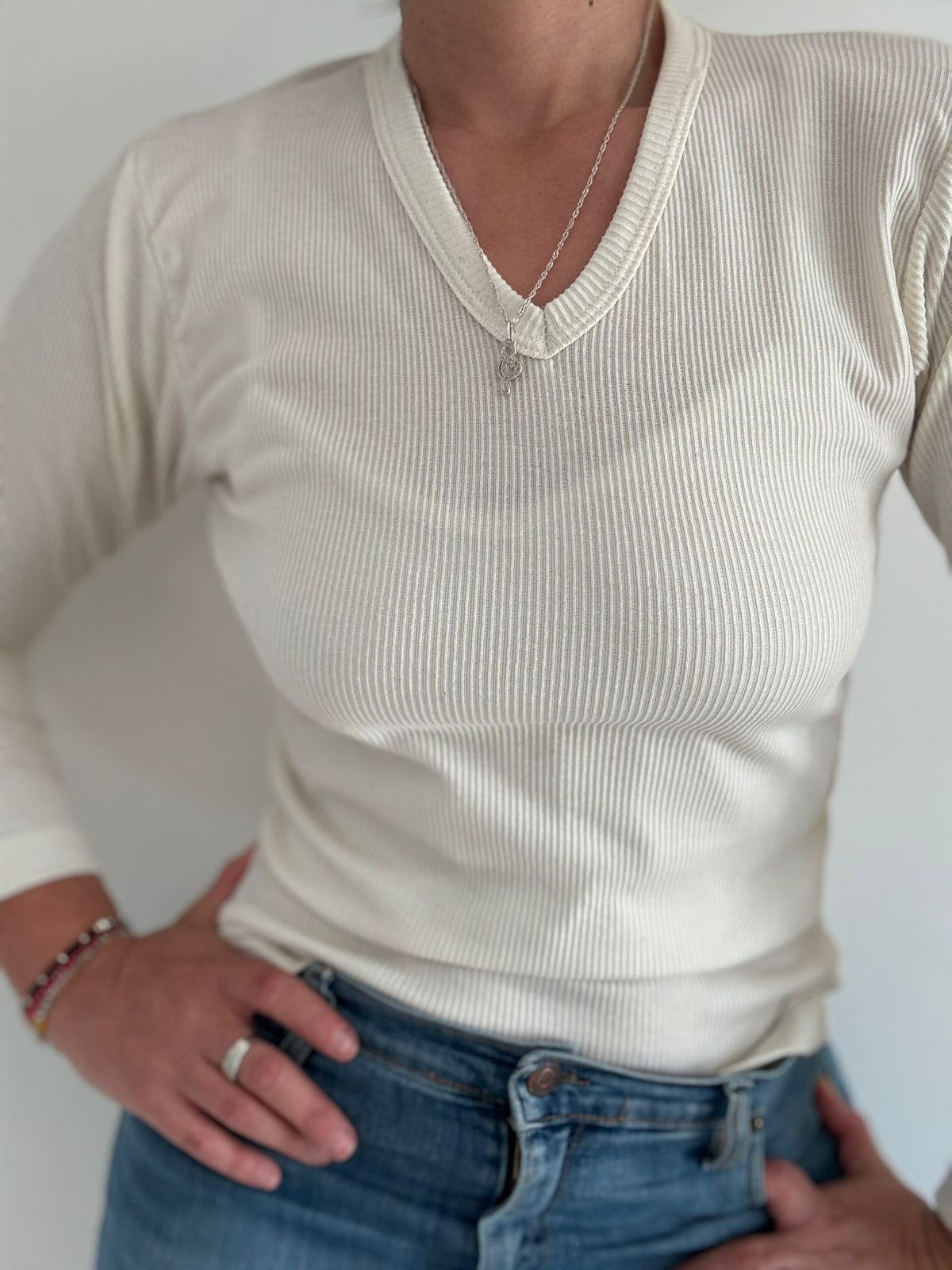 LadyVictoria - Lenceria por mayor - CAMISETA PURO MORLEY ALG.  MANGAS LARGAS 