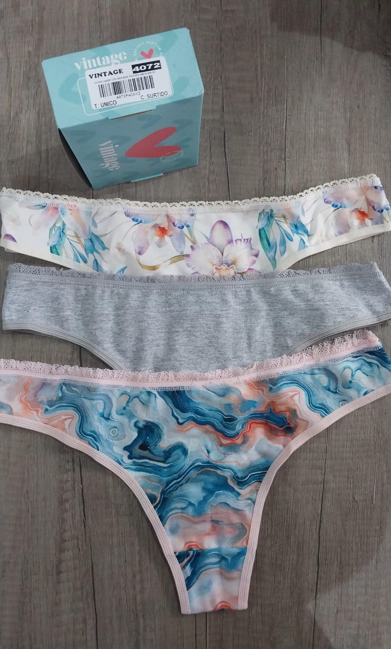 LadyVictoria - Lenceria por mayor - PACK X 3 COLA LESS ALGODON Y LYCRA