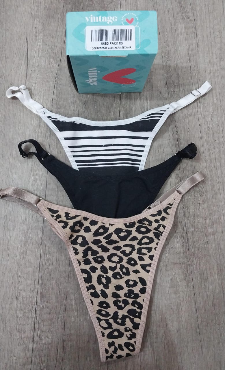 LadyVictoria - Lenceria por mayor - Pack Cola Less de ALGODON
